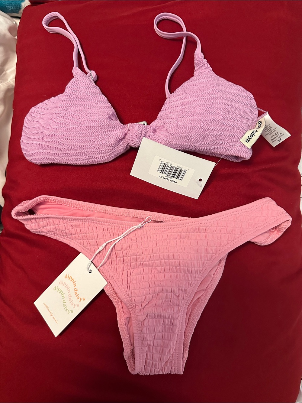 Dippin' Daisy's Light Pink Textured Two-Piece Bikini